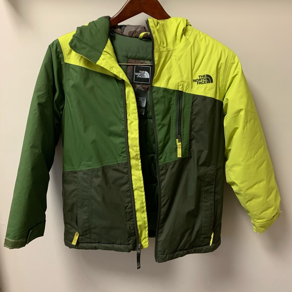 The North Face Kids Green and Lime Colorblock Jacket